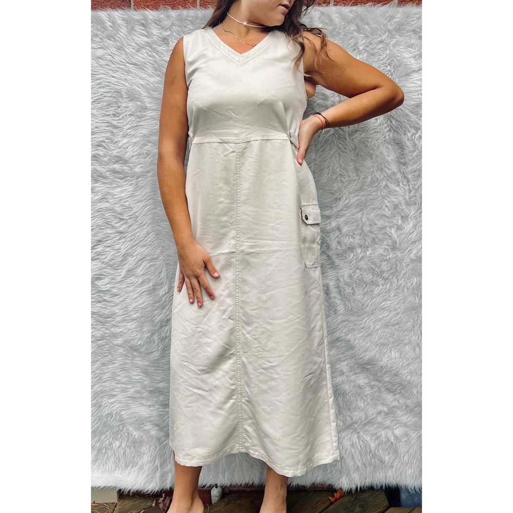 HSZ Studio Vintage Canvas sleeveless midi dress cream size medium